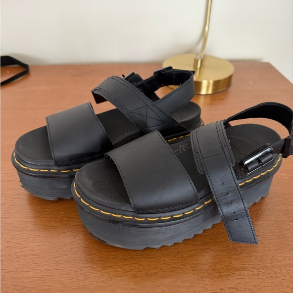 Dr. Martens Black Platform Sandals - Picture 1 of 3